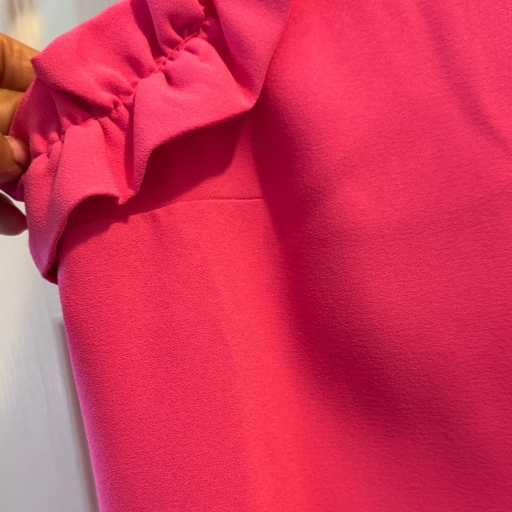 Lilly Pulitzer Bright Pink Ruffle Strap Shell Top - Picture 2 of 7